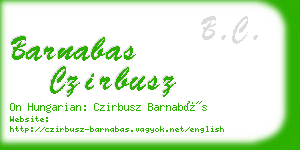 barnabas czirbusz business card